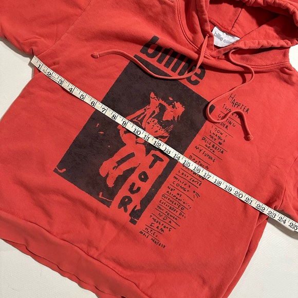 Billie Eilish Happier Than Ever 2022 Tour Hoodie Red/Orange Size Small EUC - Picture 6 of 12